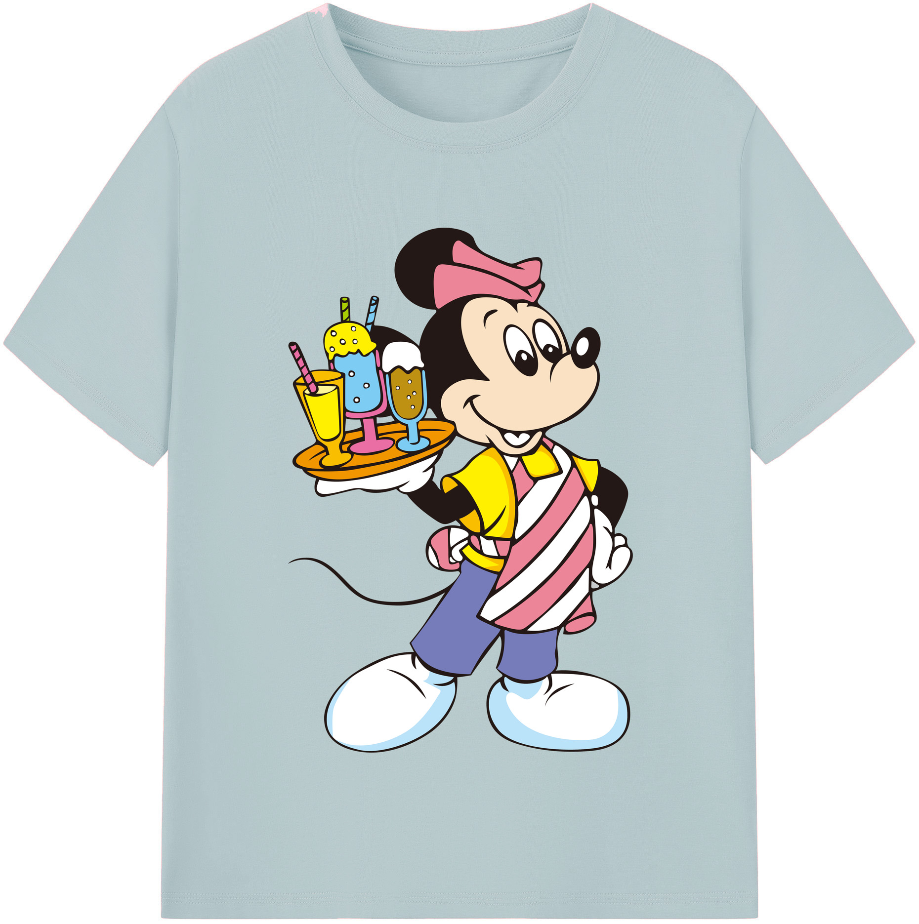 （画像用） ミッキーマウス Mickey Mouse 綿100％半袖Tシャツ（フロントプリント）